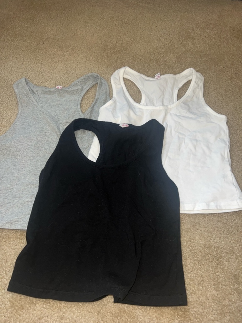 (Brand) Racerback cropped Tank Top - Black, White, Gray